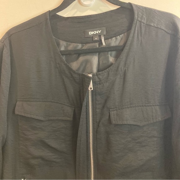 DKNY Sz XL Soft Shell Moto Zipper Closure Uncollared Convertible Sleeve Javkey - Picture 3 of 13